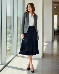How to Wear a Pleated Skirt in 2016 to Work