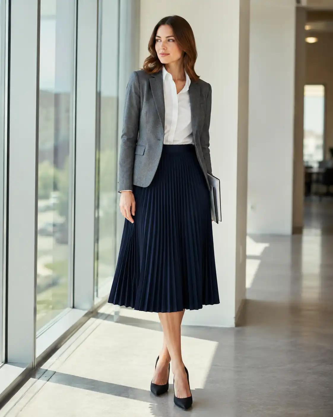 How to Wear a Pleated Skirt in 2016 to Work
