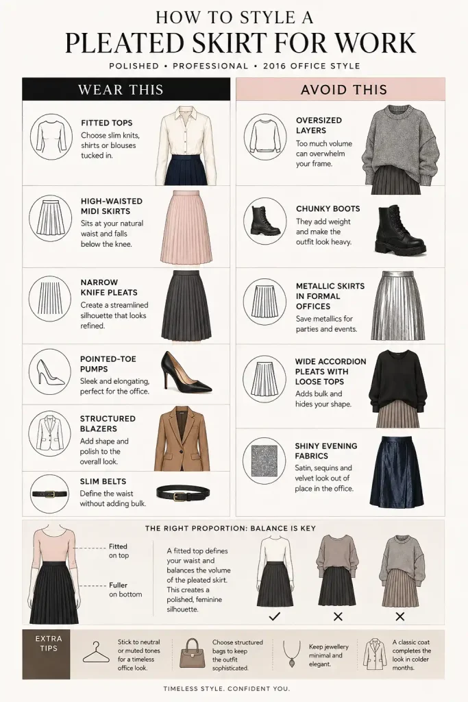 Pleated Skirt Office Style Guide